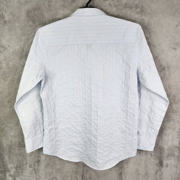Mens Light Blue BKE Slim Fit Stretch Striped Shirt Button Down Long Sleeve XL - Picture 5 of 8
